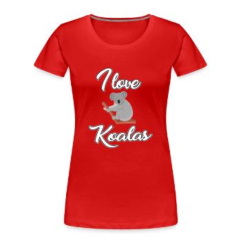 Ich Liebe Koalas - Frauen Premium Bio T-Shirt - Rot - Vorne - Mia (176cm)