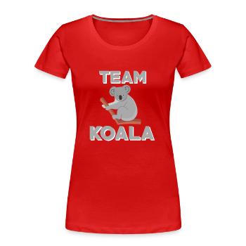 Lustiges Team Koala Shirt - Frauen Premium Bio T-Shirt - Rot - Vorne - Mia (176cm)