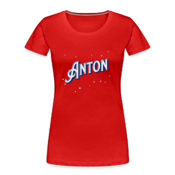 Anton Namen personalisiert - Frauen Premium Bio T-Shirt - Rot - Vorne - Mia (176cm)