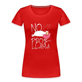 Kein Problem Süßes Lama - Frauen Premium Bio T-Shirt - Rot - Vorne - Mia (176cm)