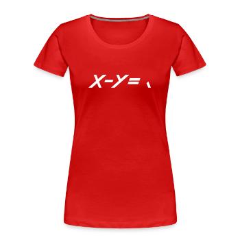 Formules mathématiques X et Y - T-shirt bio Premium Femme - rouge - Devant - Mia (176cm)