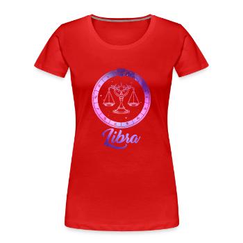 Signe du zodiaque Balance Cadeau Balance - T-shirt bio Premium Femme - rouge - Devant - Mia (176cm)