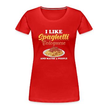 Spaghetti Bolognese - Frauen Premium Bio T-Shirt - Rot - Vorne - Mia (176cm)