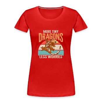 Kronengecko Eidechse Reptil Herpetologe - Frauen Premium Bio T-Shirt - Rot - Vorne - Mia (176cm)