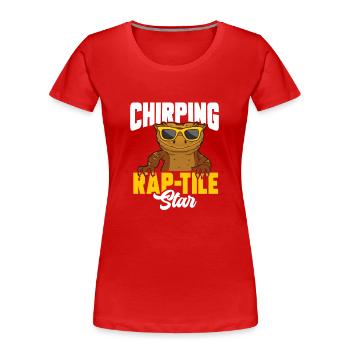 Kronengecko Eidechse Reptil Herpetologe - Frauen Premium Bio T-Shirt - Rot - Vorne - Mia (176cm)
