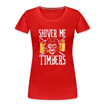 Je tremble comme des feuilles de tremble - T-shirt bio Premium Femme - rouge - Devant - Mia (176cm)