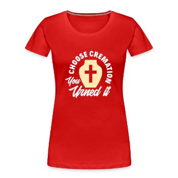 Bestatter Bestattung Urne - Frauen Premium Bio T-Shirt - Rot - Vorne - Mia (176cm)