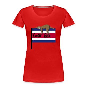 Costa Rica Faultier auf der Flagge von Costa Rica - Frauen Premium Bio T-Shirt - Rot - Vorne - Mia (176cm)