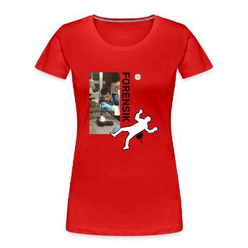 Spurensicherung - Kripo Polizei Kriminaltechnik - Frauen Premium Bio T-Shirt - Rot - Vorne - Mia (176cm)