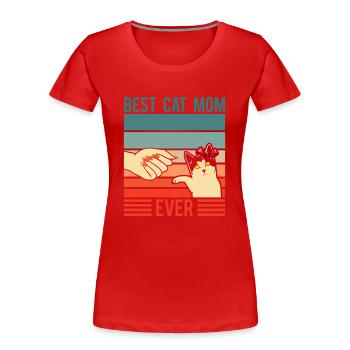 Lustige beste Katzenmutter aller Zeiten - Frauen Premium Bio T-Shirt - Rot - Vorne - Mia (176cm)