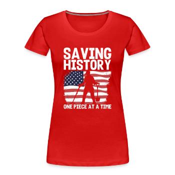 Metalldetektion, Metalldetektor - Frauen Premium Bio T-Shirt - Rot - Vorne - Mia (176cm)