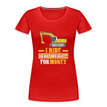 Construction Worker Excavator Job Crew Construction Site - Women's Premium Organic T-Shirt - red - Front - Mia (176cm)