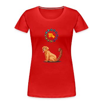 Lustiger Hund Liebhaber Horoskop Skorpion Zodiac Haustier Liebhaber - Frauen Premium Bio T-Shirt - Rot - Vorne - Mia (176cm)