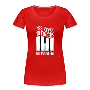 88 keys 10 fingers no problem - Frauen Premium Bio T-Shirt - Rot - Vorne - Mia (176cm)