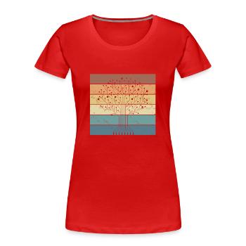 Drôle d’arbre informatique vintage pour tous les fans de technologie - T-shirt bio Premium Femme - rouge - Devant - Mia (176cm)