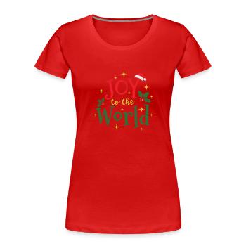 Joie au monde Noël X-Mas - T-shirt bio Premium Femme - rouge - Devant - Mia (176cm)