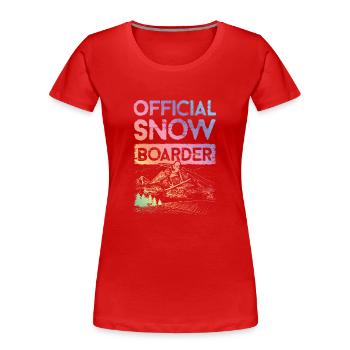 Snowboarder officiel - T-shirt bio Premium Femme - rouge - Devant - Mia (176cm)