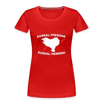 Euskal Presoak Euskal Herria Pays Basque - T-shirt bio Premium Femme - rouge - Devant - Mia (176cm)
