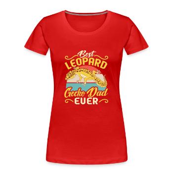 Leopardgecko Eidechse Reptilien Herpetologe - Frauen Premium Bio T-Shirt - Rot - Vorne - Mia (176cm)