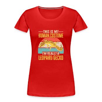 Leopardgecko Eidechse Reptilien Herpetologe - Frauen Premium Bio T-Shirt - Rot - Vorne - Mia (176cm)