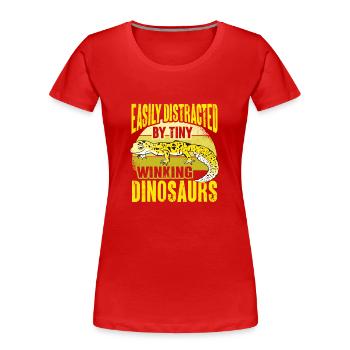 Leopardgecko Eidechse Reptilien Herpetologe - Frauen Premium Bio T-Shirt - Rot - Vorne - Mia (176cm)
