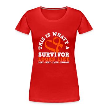 This Is What A Survivor Looks Like Leukemia - Frauen Premium Bio T-Shirt - Rot - Vorne - Mia (176cm)