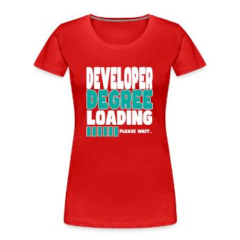 Softwareentwickler lädt Ausbildung - Frauen Premium Bio T-Shirt - Rot - Vorne - Mia (176cm)