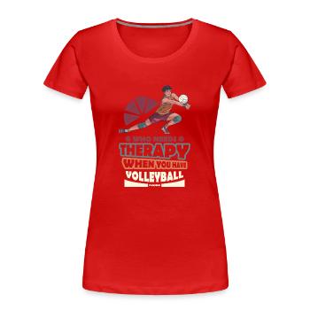 Volleyball Beach Volleyball Gift Beach - Women's Premium Organic T-Shirt - red - Front - Mia (176cm)