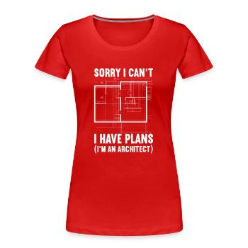 Architecte Art Architecture Designer - T-shirt bio Premium Femme - rouge - Devant - Mia (176cm)