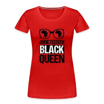 Afro Woman Juneteenth Day Meine Vorfahren waren - Frauen Premium Bio T-Shirt - Rot - Vorne - Mia (176cm)