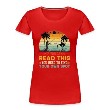 Thérapie Pêche Lac Carpe Pêcheur Pêcheur Appât - T-shirt bio Premium Femme - rouge - Devant - Mia (176cm)