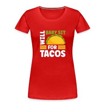 Babysitter Gift Babysitting Best Babysitter - Women's Premium Organic T-Shirt - red - Front - Mia (176cm)