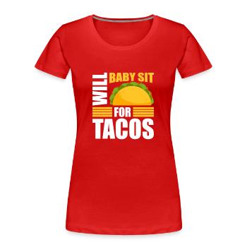Babysitter Geschenk Babysitting Bester Babysitter - Frauen Premium Bio T-Shirt - Rot - Vorne - Mia (176cm)