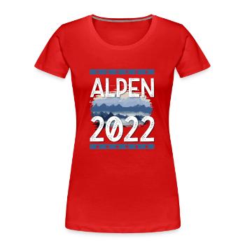 Alpen 2022 - Frauen Premium Bio T-Shirt - Rot - Vorne - Mia (176cm)