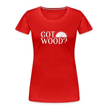Obtenez du bois - T-shirt bio Premium Femme - rouge - Devant - Mia (176cm)