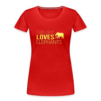 Dieser Typ liebt Elefanten - Frauen Premium Bio T-Shirt - Rot - Vorne - Mia (176cm)