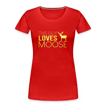 Dieser Typ mag Elche - Frauen Premium Bio T-Shirt - Rot - Vorne - Mia (176cm)