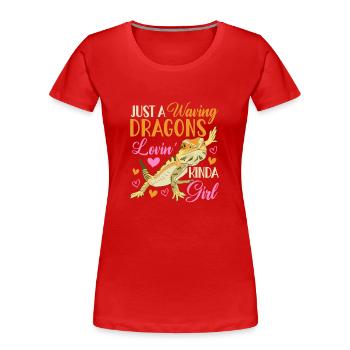 Bartagame Eidechse Reptil Herpetologe - Frauen Premium Bio T-Shirt - Rot - Vorne - Mia (176cm)