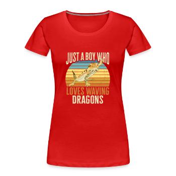 Bartagame Eidechse Reptil Herpetologe - Frauen Premium Bio T-Shirt - Rot - Vorne - Mia (176cm)