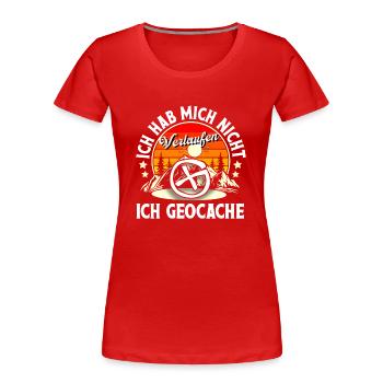 Geocaching Geocacher Geocache - Frauen Premium Bio T-Shirt - Rot - Vorne - Mia (176cm)