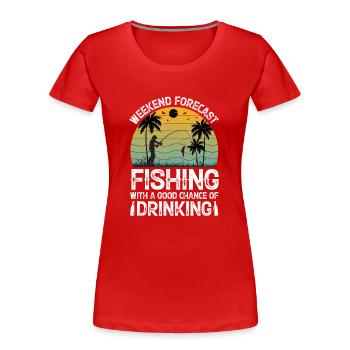 Thérapie Pêche Lac Carpe Pêcheur Pêcheur Appât - T-shirt bio Premium Femme - rouge - Devant - Mia (176cm)