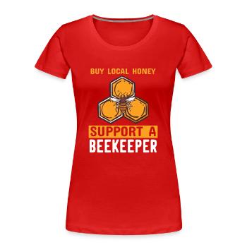 Bienen Imkerei Imker Honig Bienenzüchter Lustig - Frauen Premium Bio T-Shirt - Rot - Vorne - Mia (176cm)