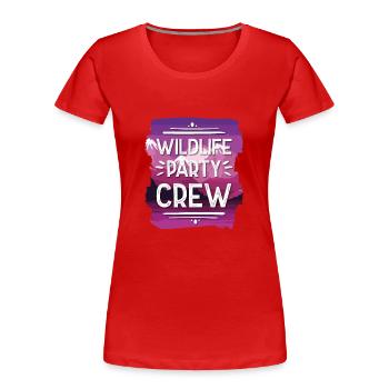 Wildlife Party Crew - Frauen Premium Bio T-Shirt - Rot - Vorne - Mia (176cm)