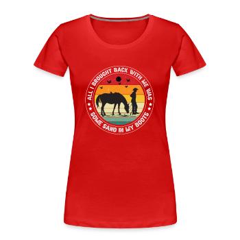 western riding, reining, quarter horse - Women's Premium Organic T-Shirt - red - Front - Mia (176cm)