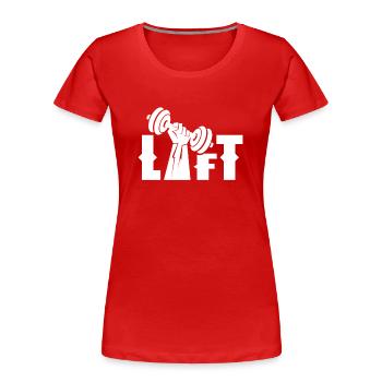 Lift Workout Gewichtheber Gewichtheben Gym - Frauen Premium Bio T-Shirt - Rot - Vorne - Mia (176cm)
