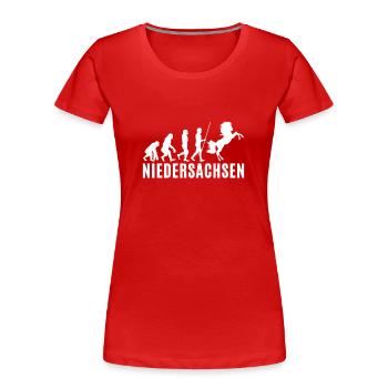 Hanovre, Pompiers De Basse-Saxe Drapeau - T-shirt bio Premium Femme - rouge - Devant - Mia (176cm)