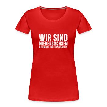 Hanovre, Pompiers De Basse-Saxe Drapeau - T-shirt bio Premium Femme - rouge - Devant - Mia (176cm)