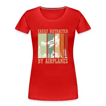 Pilot Flugzeug fliegen Flugsport Geschenkidee - Frauen Premium Bio T-Shirt - Rot - Vorne - Mia (176cm)