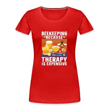 Bienen Imkerei Imker Honig Bienenzüchter Lustig - Frauen Premium Bio T-Shirt - Rot - Vorne - Mia (176cm)