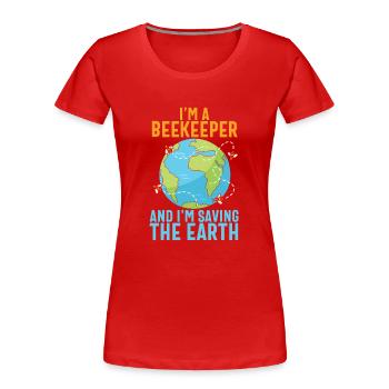 Bienen Imkerei Imker Honig Bienenzüchter Lustig - Frauen Premium Bio T-Shirt - Rot - Vorne - Mia (176cm)